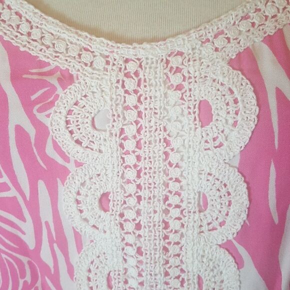 LILLY PULITZER Hot Pink/White Tunic - Size Small‎ - Picture 2 of 5